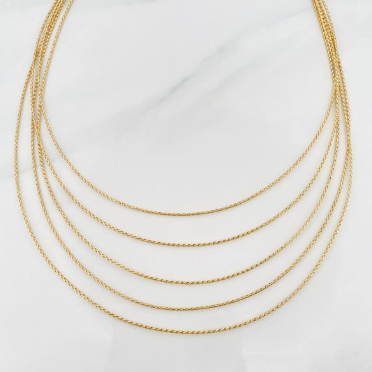 Cadena Cascada 5.7g / 45cm / 0.9mm Oro Amarillo 18K