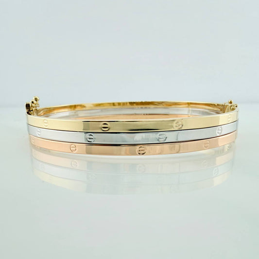 Pulso Aro Tornillo 7.55gr / 17cm / 7mm Tres Oros +4 18K %