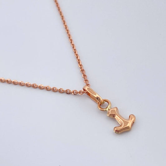 Set Cadena y Dije Aro Seguido + Ancla 2.1gr / 49.5cm / 0.65mm Oro Rosa 18K (Oferta) %