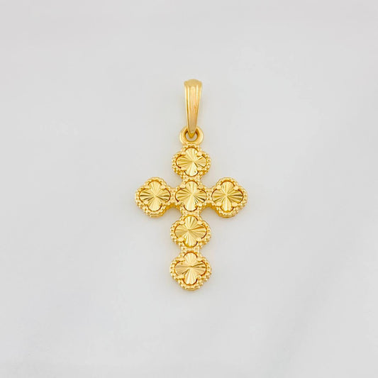Dije Cruz Trebol 2.5g / 3cm Oro Amarillo 18K