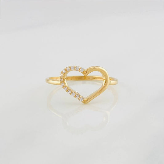 Anillo Corazon 1.35g / T7 1/2 Oro Amarillo 18K