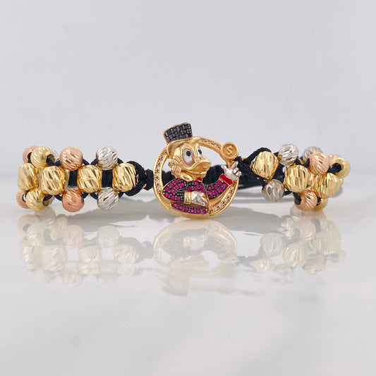 Pulsera Tejida Pato Cuatro Oros 18K