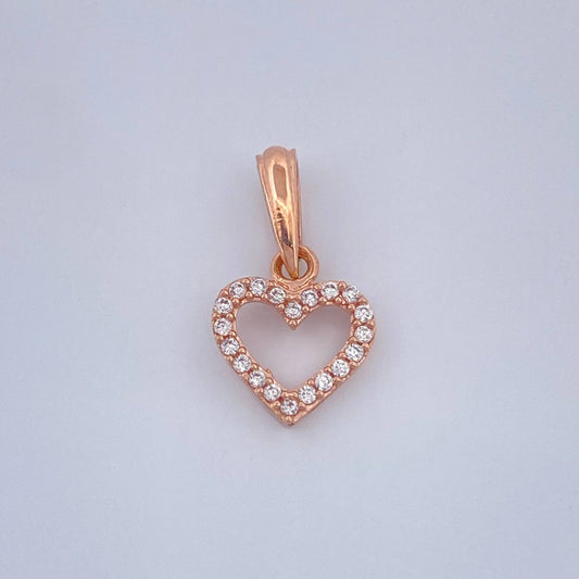 Dije Silueta Corazon 0.65gr / 1.6cm / Oro Rosa 18K &