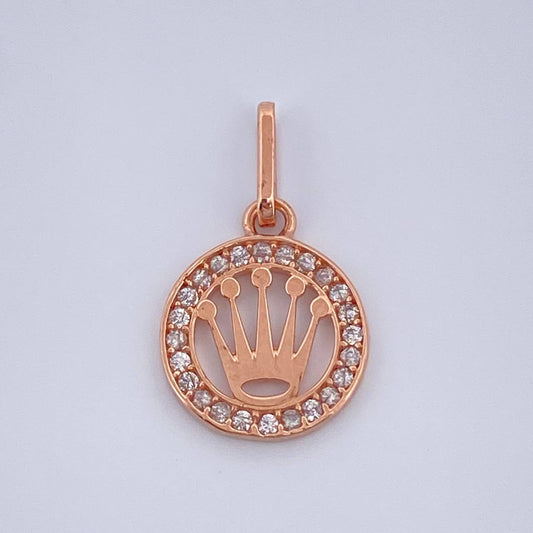 Dije Corona Rx 0.8gr / 1.9cm / Oro Rosa 18K &