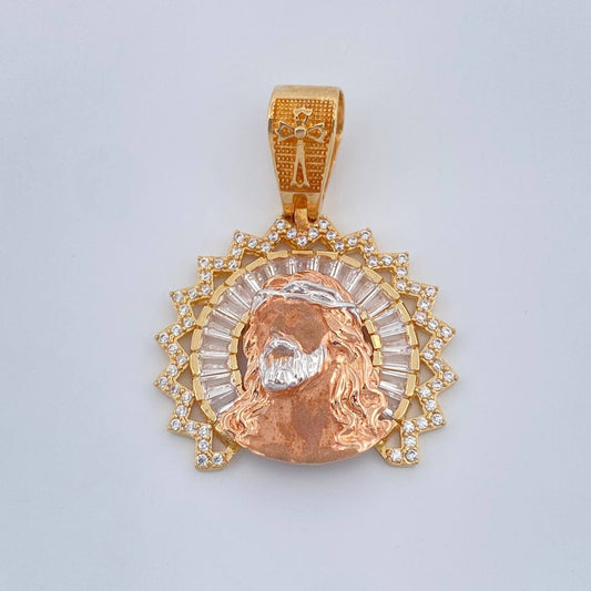 Dije Rostro Cristo 8.3gr / 3.5cm / Tres Oros 18K &