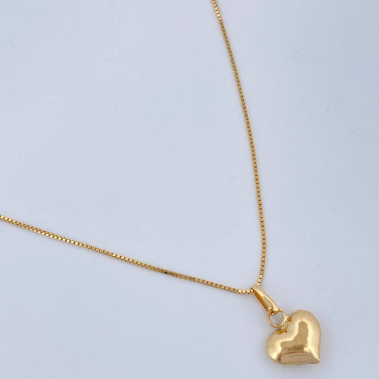 Set Cadena y Dije Veneciana + Corazon 1.3gr / 40cm / Oro Amarillo 18K (Oferta) $