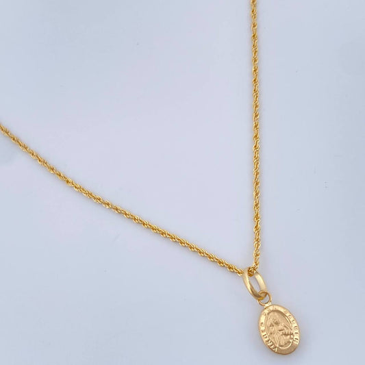 Set Cadena y Dije Lazo + Virgen Del Carmen 1.3gr / 45cm / Oro Amarillo 18K (Oferta) $
