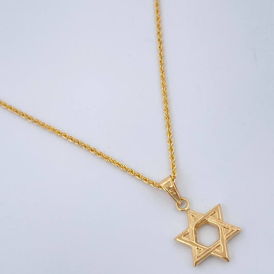 Set Cadena y Dije Lazo + Estrella De David 1.45gr / 45cm / Oro Amarillo 18K (Oferta) $
