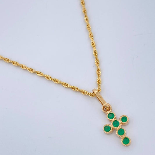 Set Cadena y Dije Lazo + Cruz 1.55gr / 45.5cm / Oro Amarillo 18K (Oferta) $