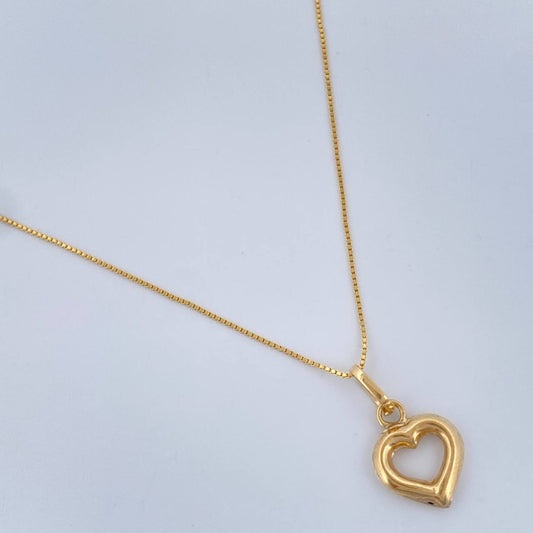 Set Cadena y Dije Veneciana + Silueta Corazon 1.4gr / 45.5cm / Oro Amarillo 18K (Oferta) $