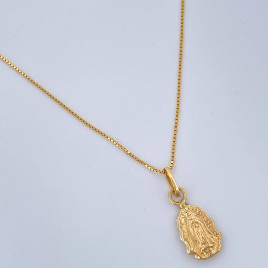 Set Cadena y Dije Veneciana + Virgen De Guadalupe 1.35gr / 45.3cm / Oro Amarillo 18K (Oferta) $