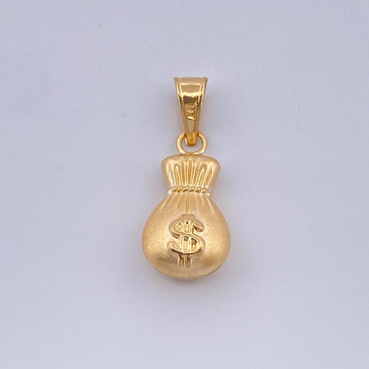 Dije Bolsa De Dinero 0.75gr / 2.2cm / Oro Amarillo 18K $