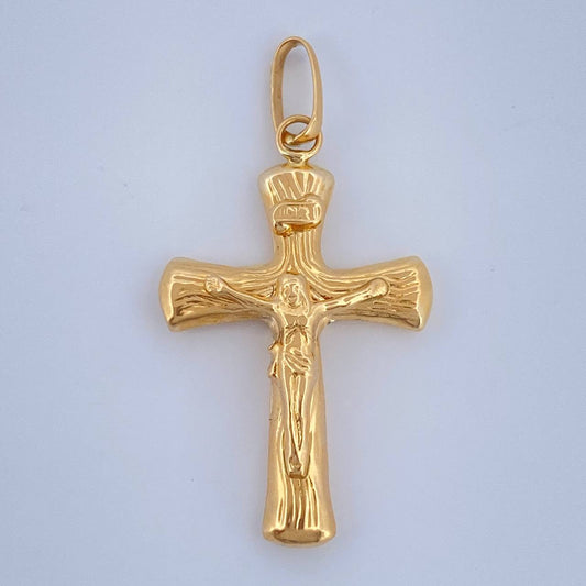 Dije Cruz Cristo Palo 1.3gr / 3.5cm / Oro Amarillo 18K $
