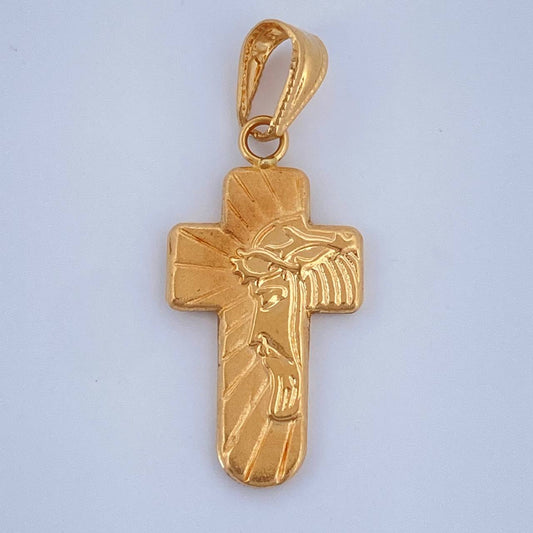 Dije Cruz Rostro Cristo 0.85gr / 2.7cm / Oro Amarillo 18K $