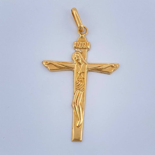 Dije Cruz Cristo Inri 1.4gr / 4.2cm / Oro Amarillo 18K $