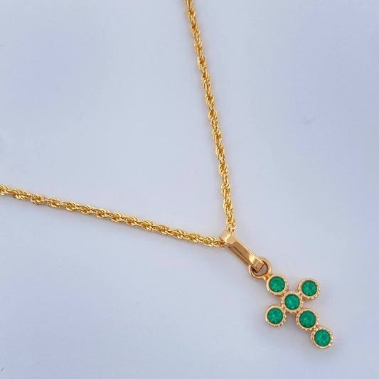 Set Cadena y Dije Lazo + Cruz 1.55gr / 45.2cm / 1.2mm Oro Amarillo 18K (Oferta) &