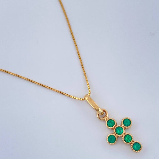 Set Cadena y Dije Veneciana + Cruz 1.6gr / 45cm / 1mm Oro Amarillo 18K (Oferta) %