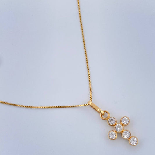 Set Cadena y Dije Veneciana + Cruz 1.45gr / 45.4cm / 1mm Oro Amarillo 18K (Oferta) %