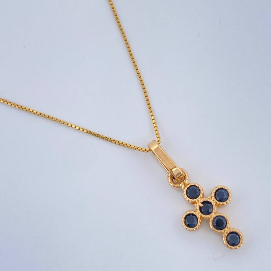 Set Cadena y Dije Veneciana + Cruz 1.7gr / 45.5cm / 1mm Oro Amarillo 18K (Oferta) %