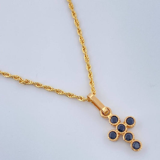 Set Cadena y Dije Lazo + Cruz 1.55gr / 45cm / 1.2mm Oro Amarillo 18K (Oferta) &