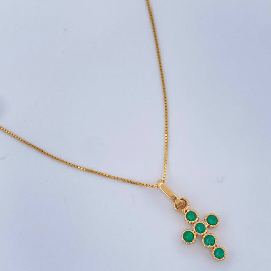 Set Cadena y Dije Veneciana + Cruz 1.65gr / 45.5cm / 0.55mm Oro Amarillo 18K (Oferta) &