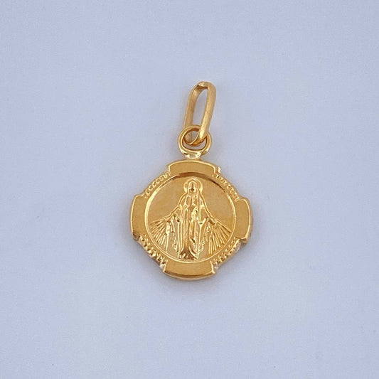 Dije Virgen Milagrosa 0.35gr / 1.5cm / Troquelado Oro Amarillo &
