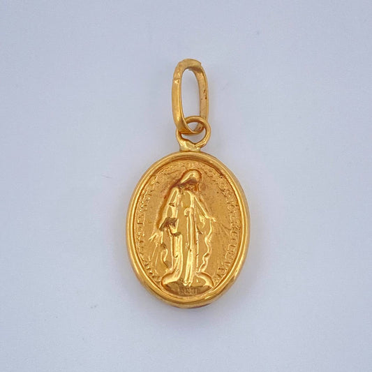Dije Vigen Milagrosa 0.6gr / 1.9cm / Oro Amarillo 18K &