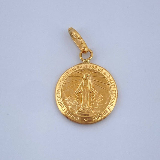 Dije Vigen Milagrosa 0.55gr / 2cm / Oro Amarillo 18K &