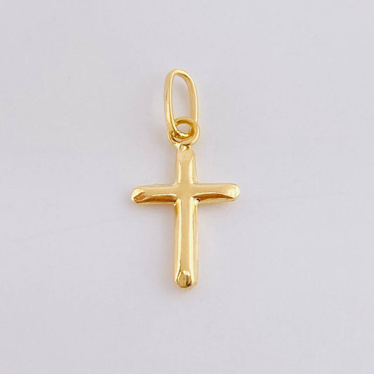 Dije Cruz Puntas Planas 0.35g / 2.1cm Oro Amarillo 18K