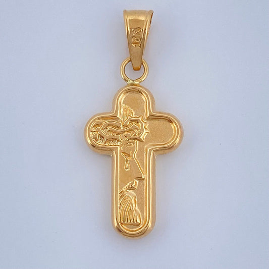 Dije Cruz Rostro Cristo 0.85gr / 2.7cm / Oro Amarillo 18K $
