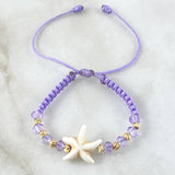 Pulsera Lila Estrella De Mar 3mm Bolas Diamantadas 8und Oro Amarillo 18K (A.C) Pulsera Lila Estrella De Mar 3mm Bolas Diamantadas 8und Oro Amarillo 18K (A.C)