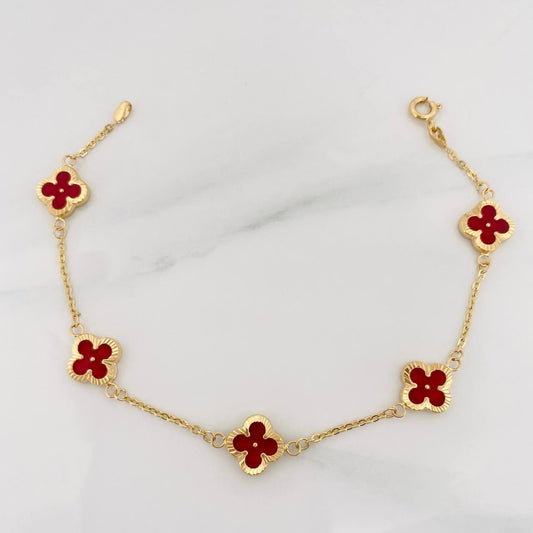 Pulso Aro Seguido Trebol 3.6g / 19cm / 1.45mm Oro Amarillo 18K