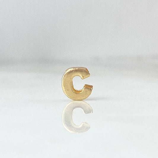 Herraje Letra C 0.3gr / 6mm Tambor Oro Amarillo 18K *