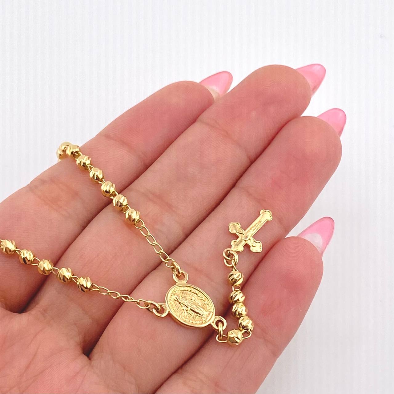 Rosario Virgen Milagrosa 6.7gr / 50cm / 3mm mm Oro Amarillo 18K * Rosario Virgen Milagrosa 6.7gr / 50cm / 3mm mm Oro Amarillo 18K *