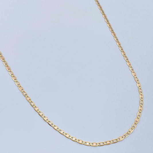 Cadena Escalera Plana 1.25gr / 45cm / 1mm Tres Oros +3 18K $