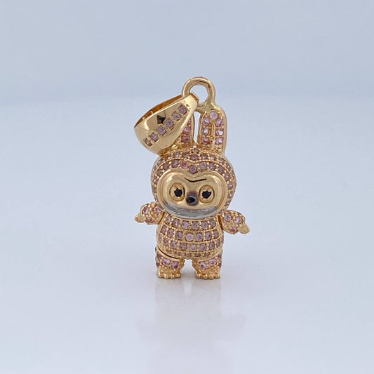 Dije Conejo Sonriente 6.15gr / 3.5cm / Dos Oros Amarillo Blanco 18K &