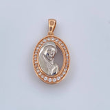 Dije Virgen Maria 3.6gr / 2.7cm / Dos Oros Blanco Rosa 18K % Dije Virgen Maria 3.6gr / 2.7cm / Dos Oros Blanco Rosa 18K %