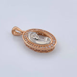 Dije Virgen Maria 3.6gr / 2.7cm / Dos Oros Blanco Rosa 18K % Dije Virgen Maria 3.6gr / 2.7cm / Dos Oros Blanco Rosa 18K %