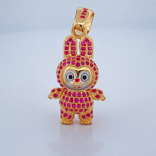 Dije Conejo Sonriente 6.05gr / 3.4cm / Dos Oros Amarillo Blanco 18K $