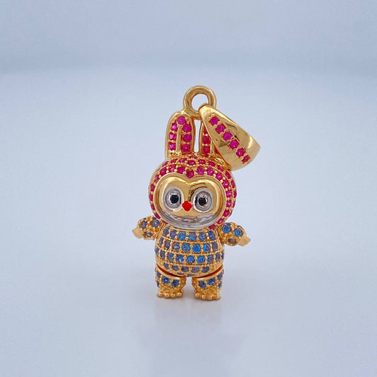 Dije Conejo Sonriente 5.95gr / 3.4cm / Dos Oros Amarillo Blanco 18K $