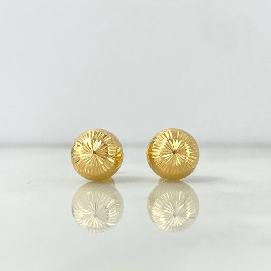 Topos Bola 1.65gr / 10mm Diamantados Oro Amarillo 18K