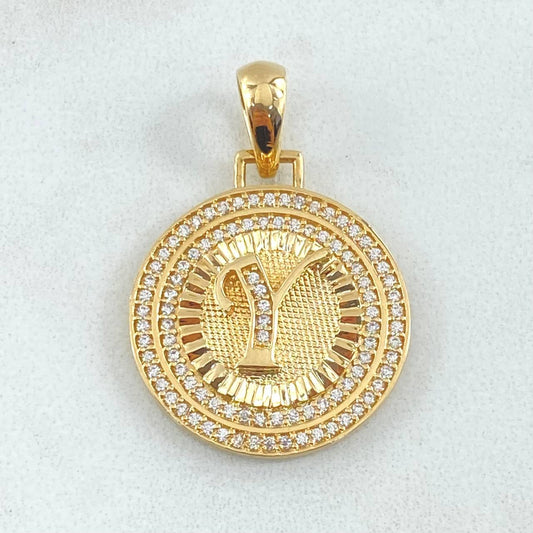 Dije Medalla Letra Y 4.55gr / 3cm / Oro Amarillo 18K