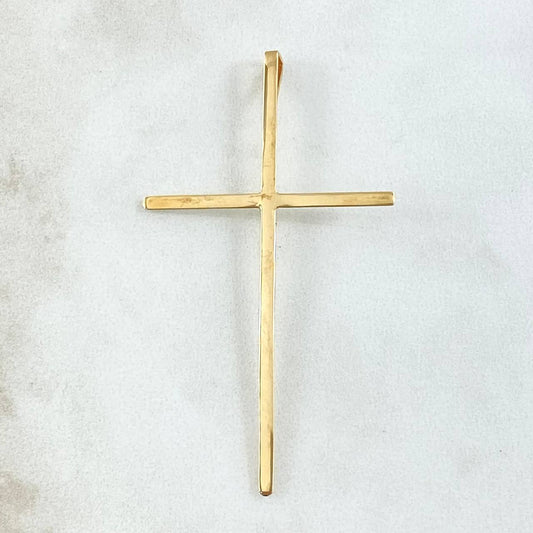 Dije Crúz Amplia 2.2gr / 6cm / Lisa Oro Amarillo 18K
