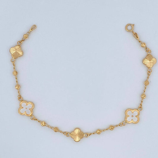 Pulso Trebol 3.9gr / 19cm / 3mm Oro Amarillo 18K %