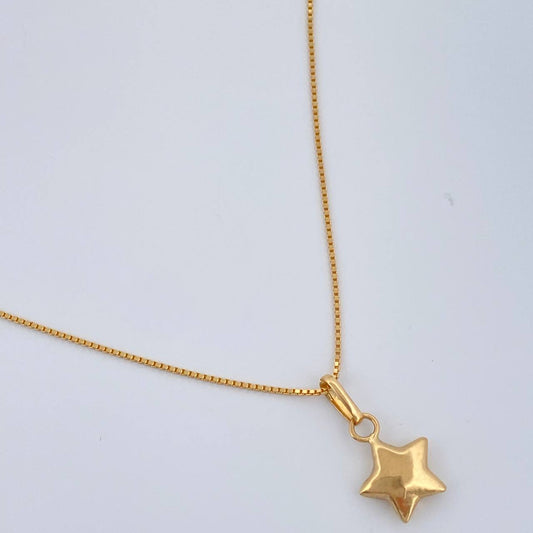 Set Cadena y Dije Veneciana + Estrella 1.55gr / 45cm / 0.6mm Oro Amarillo 18K (Oferta) %