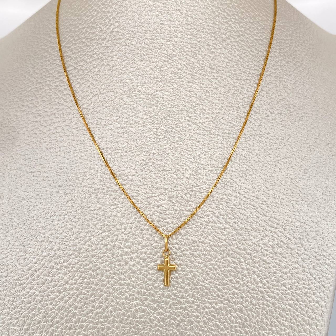 Set Cadena y Dije Veneciana + Cruz 1.85gr / 46.5cm / 0.8mm Oro Amarillo 18K (Oferta) % Set Cadena y Dije Veneciana + Cruz 1.85gr / 46.5cm / 0.8mm Oro Amarillo 18K (Oferta) %
