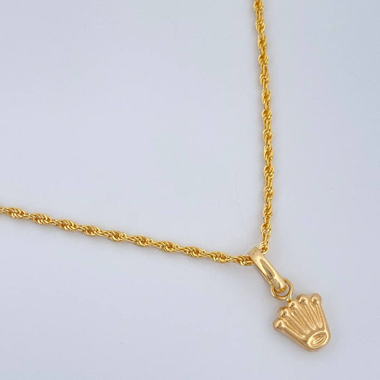 Set Cadena y Dije Lazo + Corona 1.25gr / 45.3cm / 0.8mm Oro Amarillo 18K (Oferta) %