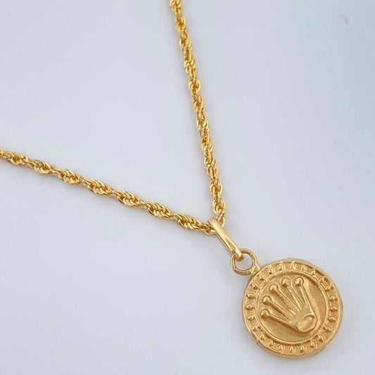 Set Cadena y Dije Lazo + Corona 2.2gr / 45cm / 0.9mm Oro Amarillo 18K (Oferta) %