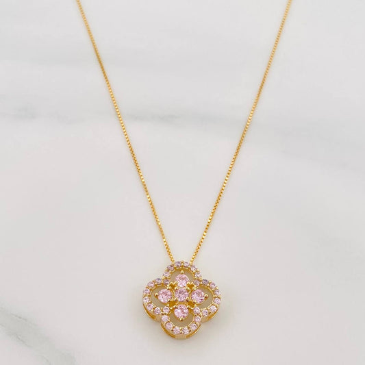Set Cadena Veneciana + Dije Trebol / 2.3 g / 45 cm Oro Amarillo 18K