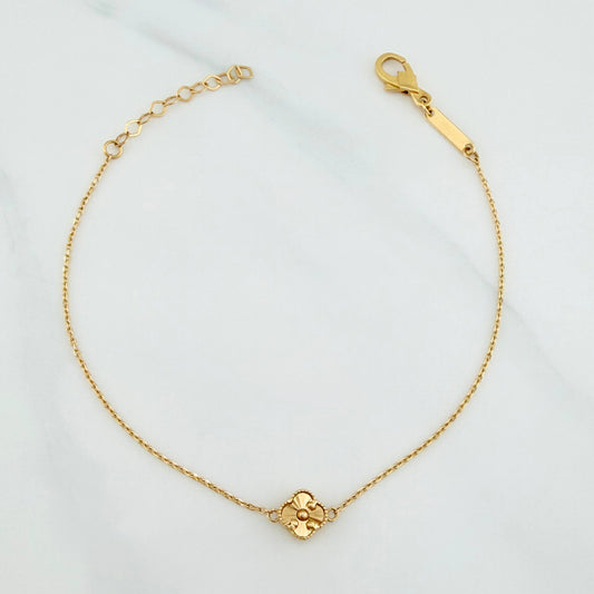 Pulso Modulable Aro Seguido Trebol 2.25 g / 18.3 cm - 21.3 cm / 1 mm Oro Amarillo 18K